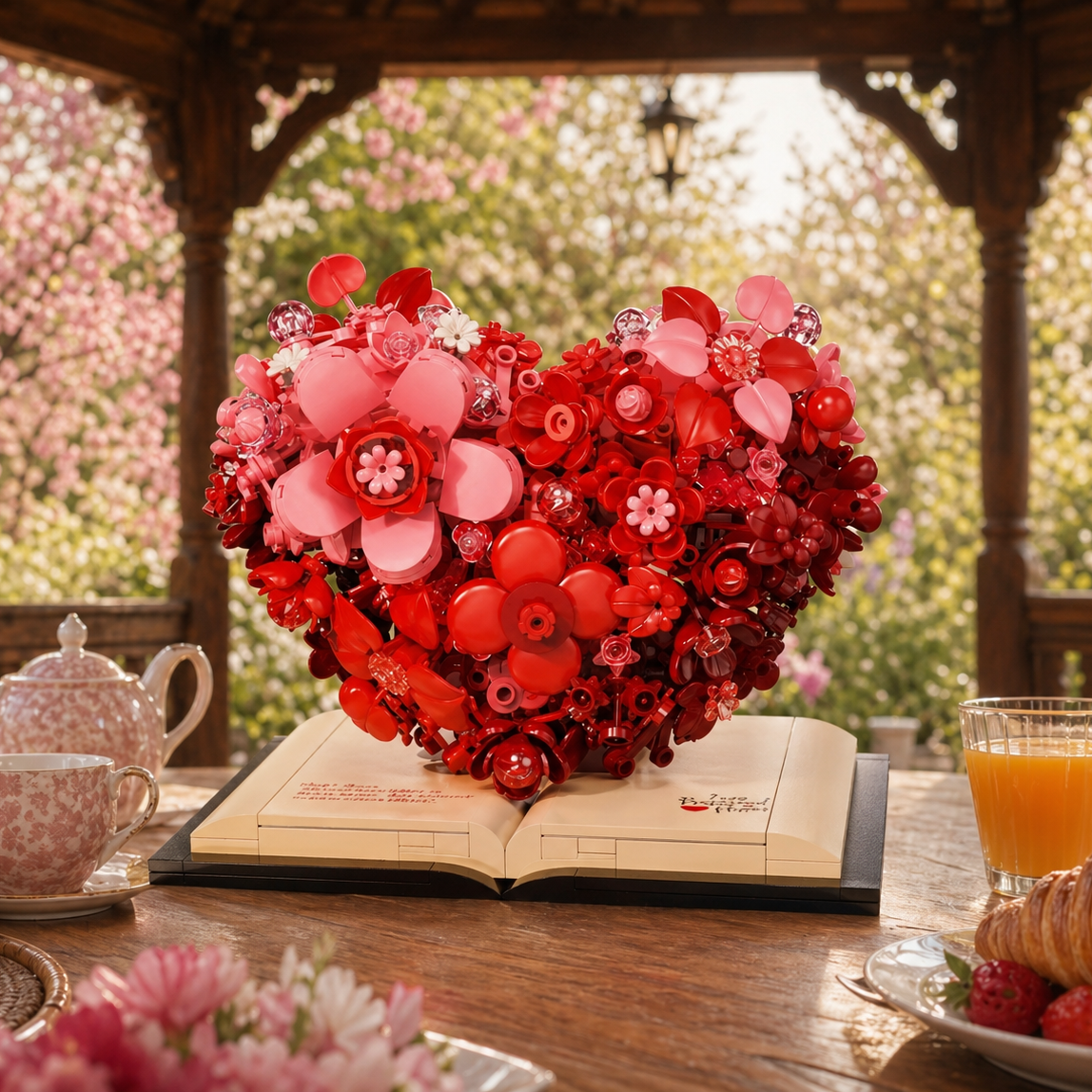 Escultura de Flores Rom&acirc;ntico (768 micro-pe&ccedil;as)