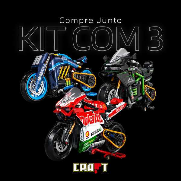 Compre Junto! Ducati V4 +Kawasaki Ninja H2R + Bugatti Diavel (2363 peças)