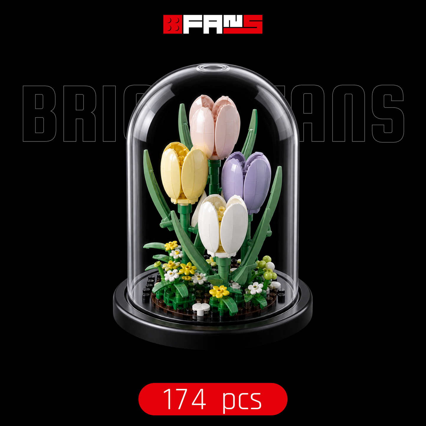 Redoma de Tulipas Pastel (174 peças) | Capa 1