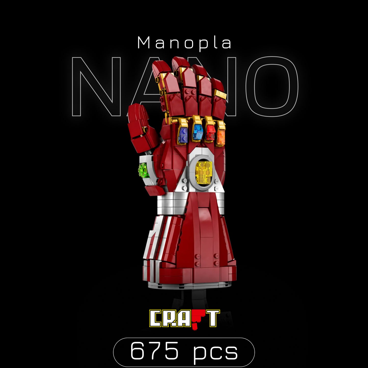 Manopla de Nanotecnologia do Tony Stark (675 pe&ccedil;as)