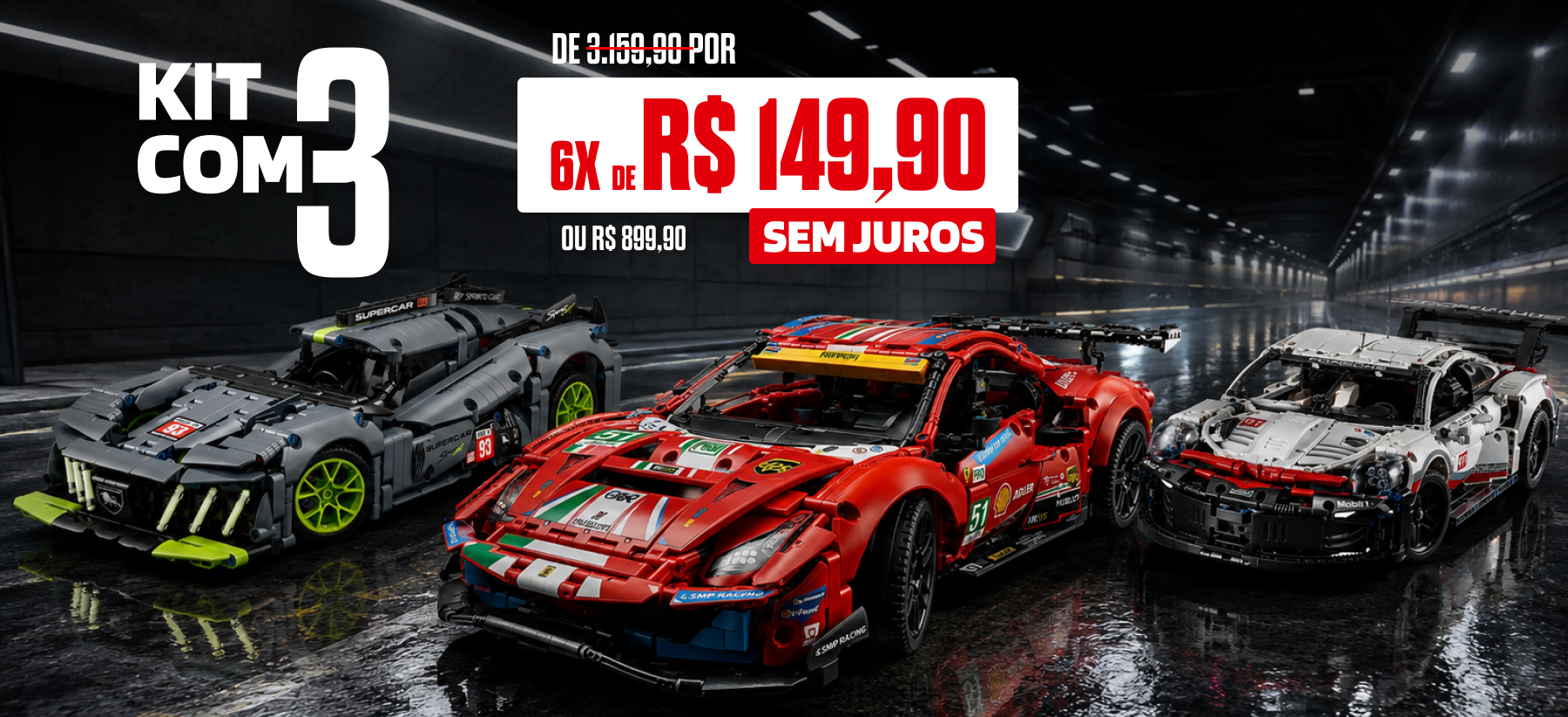 Banner Kit com 3 Super Carros