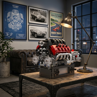 Motor com Transmiss&atilde;o V8 (787 pe&ccedil;as)
