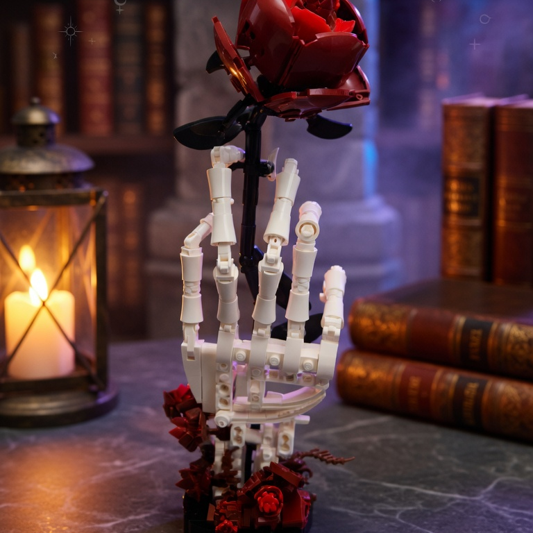 M&atilde;o de Esqueleto com Rosas (357 pe&ccedil;as)