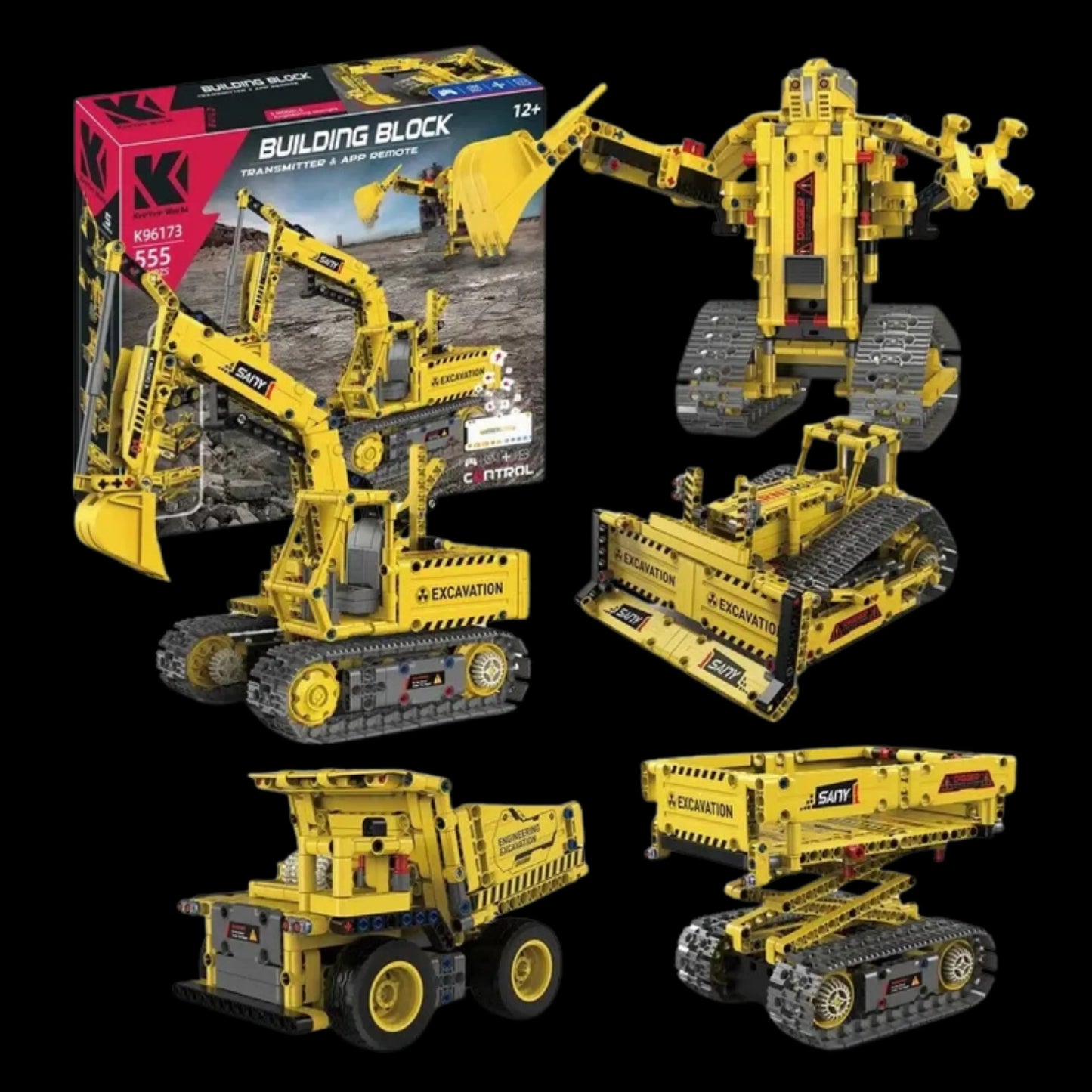 5 Carros de Constru&ccedil;&atilde;o Motorizados em 1 (555 pe&ccedil;as) - Brics Craft