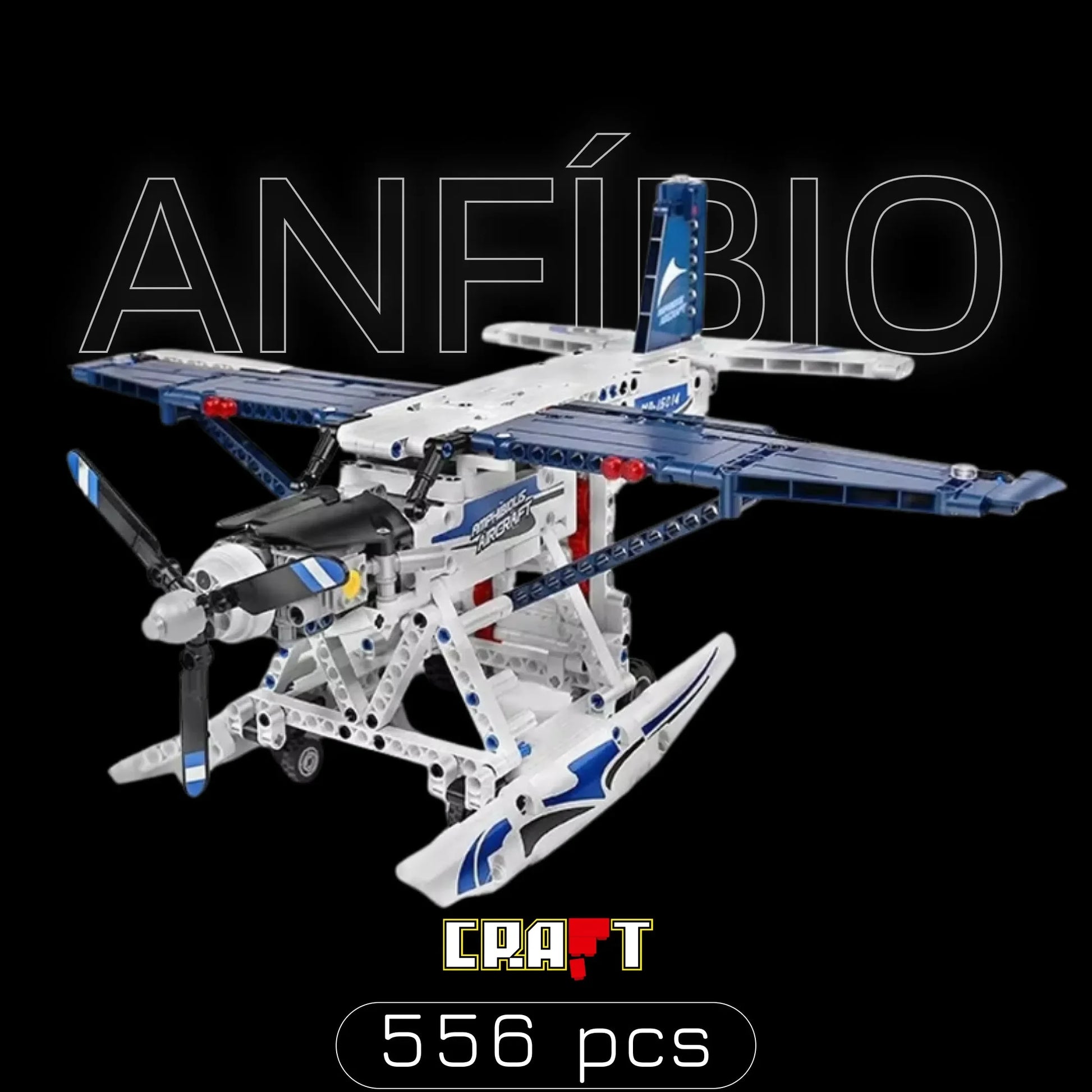 Avi&atilde;o Anf&iacute;bio (556 p&ccedil;s) - Brics Craft