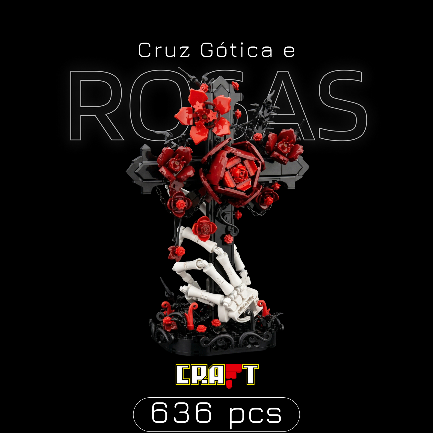 Cruz G&oacute;tica e Rosas (636 pe&ccedil;as)