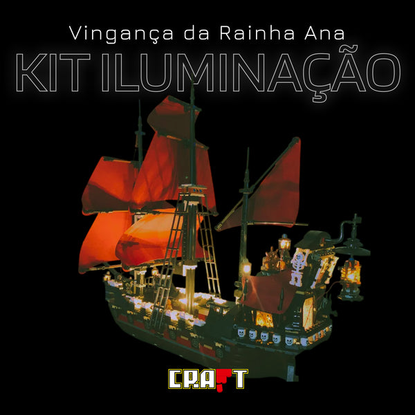 Kit de Iluminação para o Navio Vingança da Rainha Ana (1097 peças)
