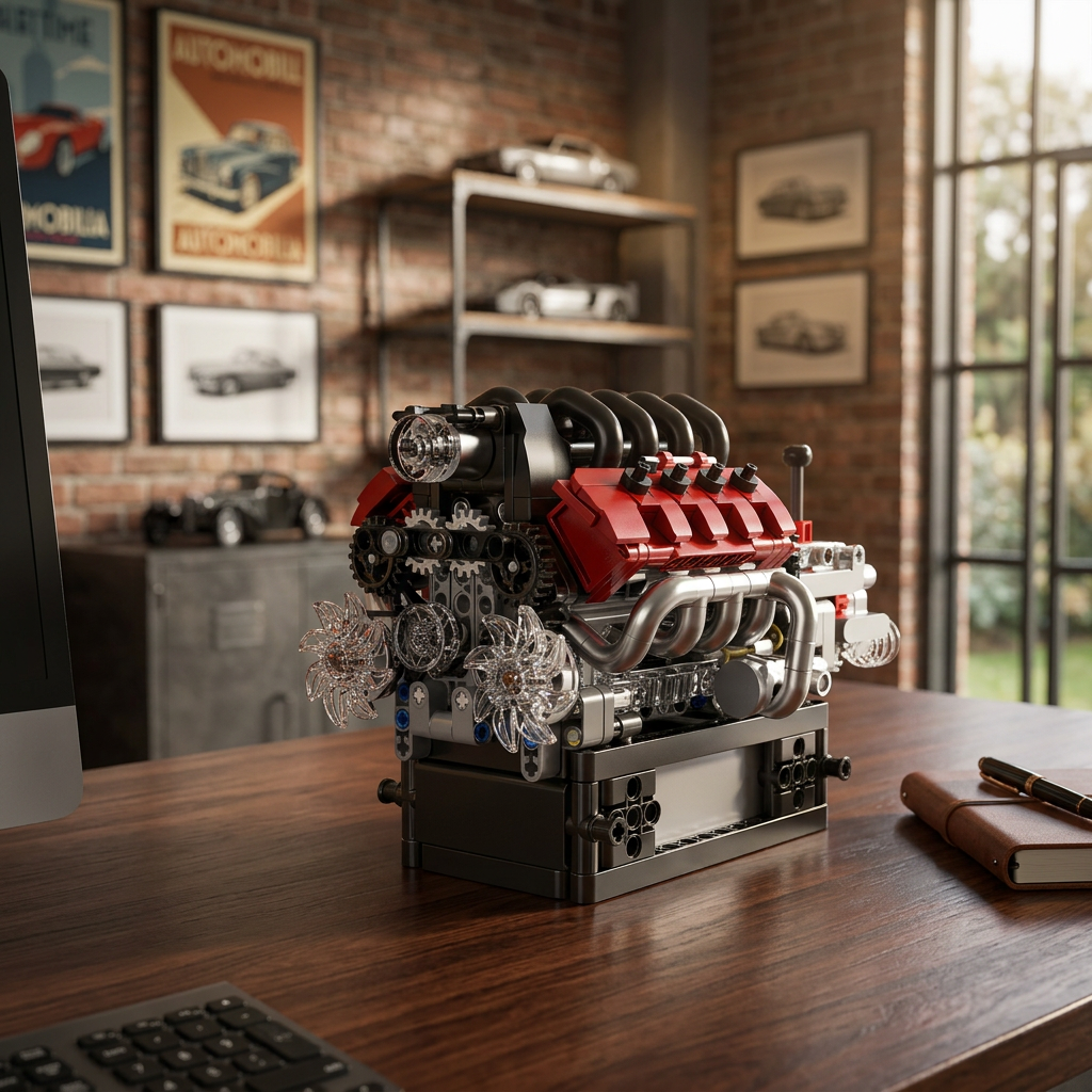 Motor com Transmiss&atilde;o V8 (787 pe&ccedil;as)