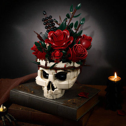 Caveira G&oacute;tica e Rosas (1079 pe&ccedil;as)