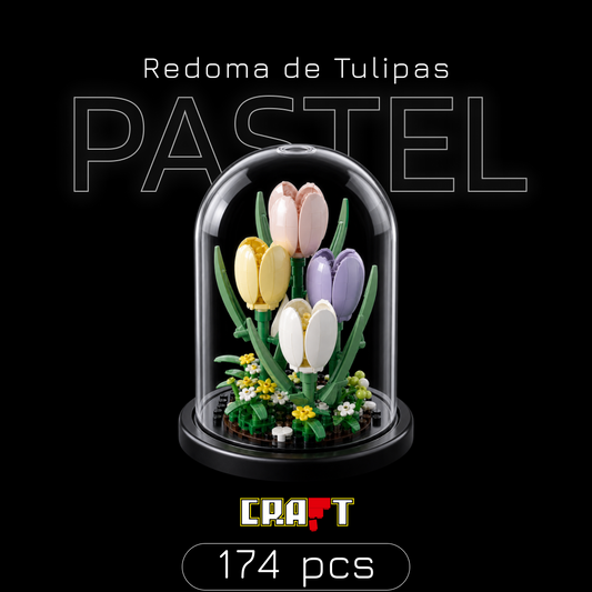 Redoma de Tulipas Pastel (174 pe&ccedil;as)