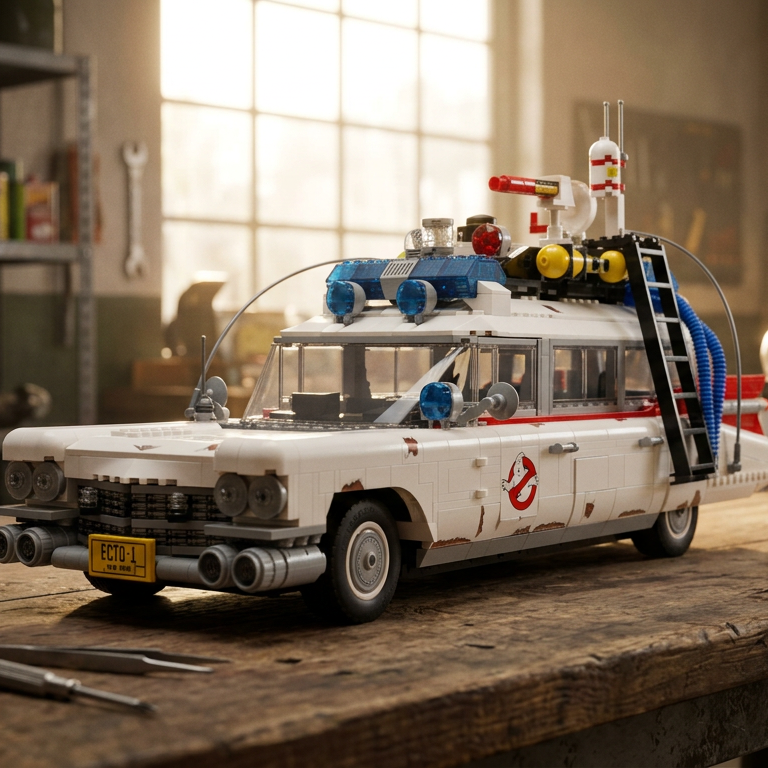 Cadillac ECTO-1 dos Ca&ccedil;a-Fantasmas (2352 pe&ccedil;as)
