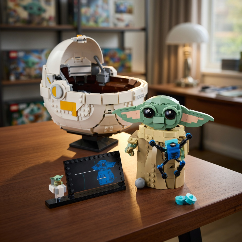 Baby Yoda no Carrinho Flutuante (1048 pe&ccedil;as)