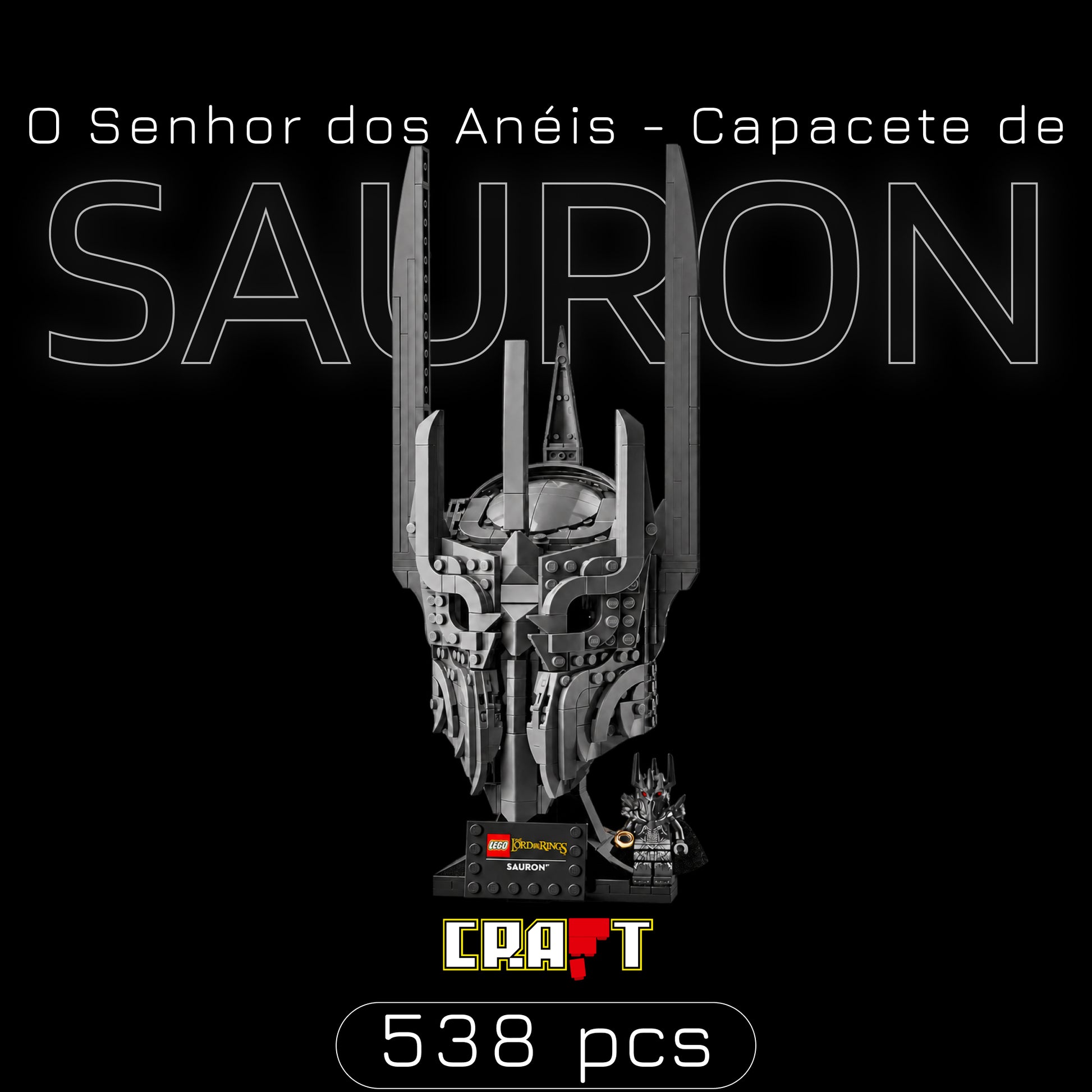O Senhor dos An&eacute;is - Capacete de Sauron (538 pe&ccedil;as)