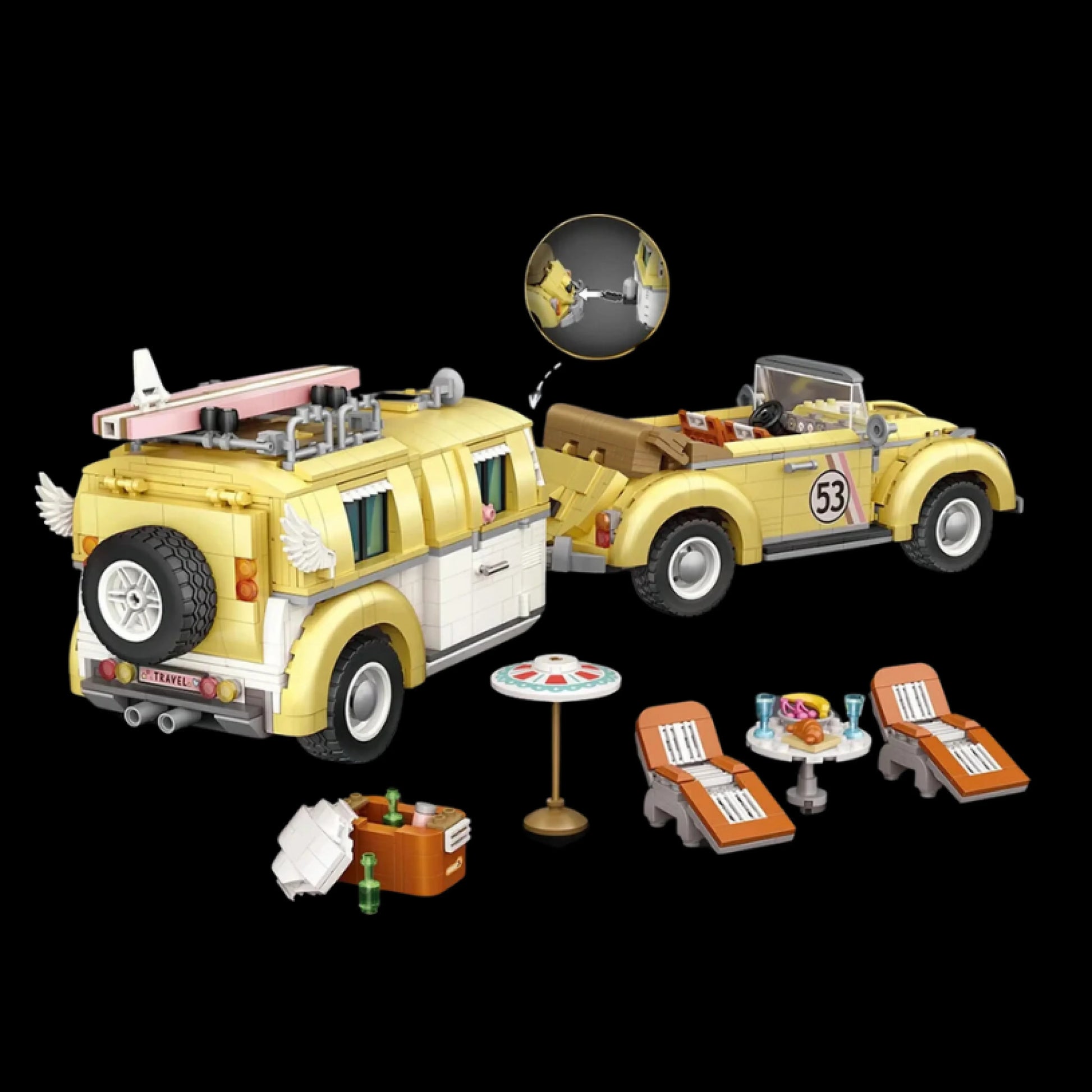 Fusca Convers&iacute;vel + MotorHome (2258 p&ccedil;s) - Brics Craft