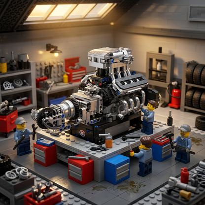 Motor V8 Turbinado (737 pe&ccedil;as)