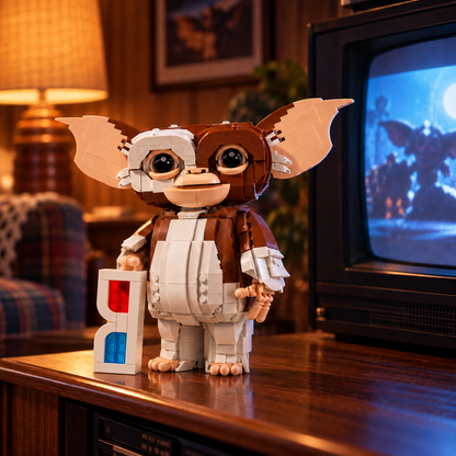 Gremlins: Gizmo (1.125 pe&ccedil;as): cena ambientada, sala tv retro.