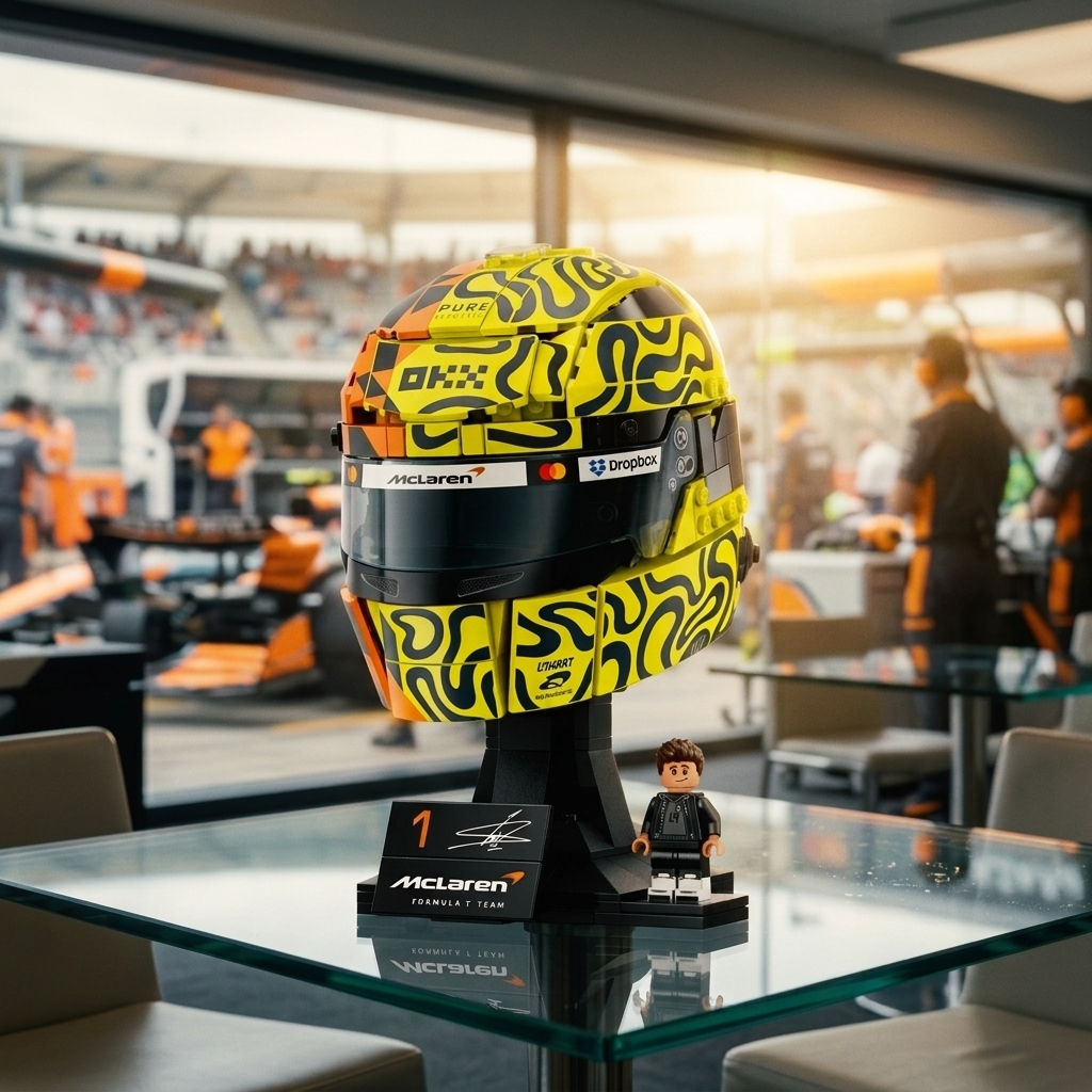 Capacete McLaren Mastercard - Lando Norris (793 pe&ccedil;as) - imagem ambientada 3 - 20260702-175049