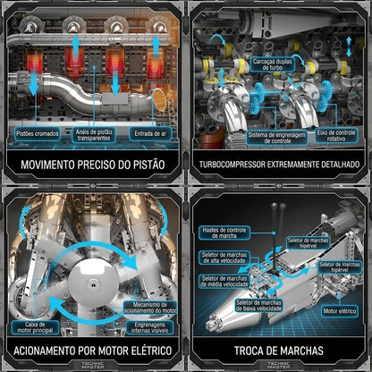 Motor Hypercar com C&acirc;mbio W16 (2899 pe&ccedil;as)