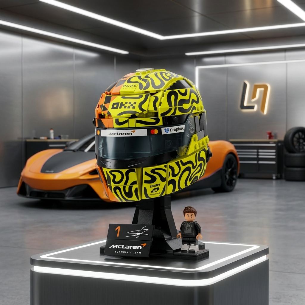 Capacete McLaren Mastercard - Lando Norris (793 pe&ccedil;as) - imagem ambientada 4 - 20260702-180303