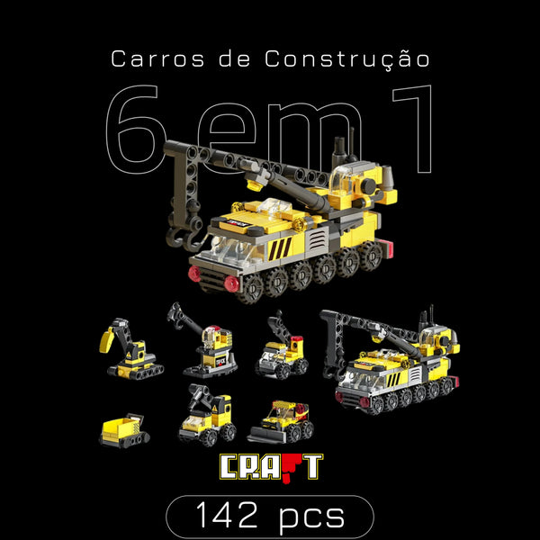 6 Carros de Constru&ccedil;&atilde;o em 1 (142 p&ccedil;s) - Brics Craft