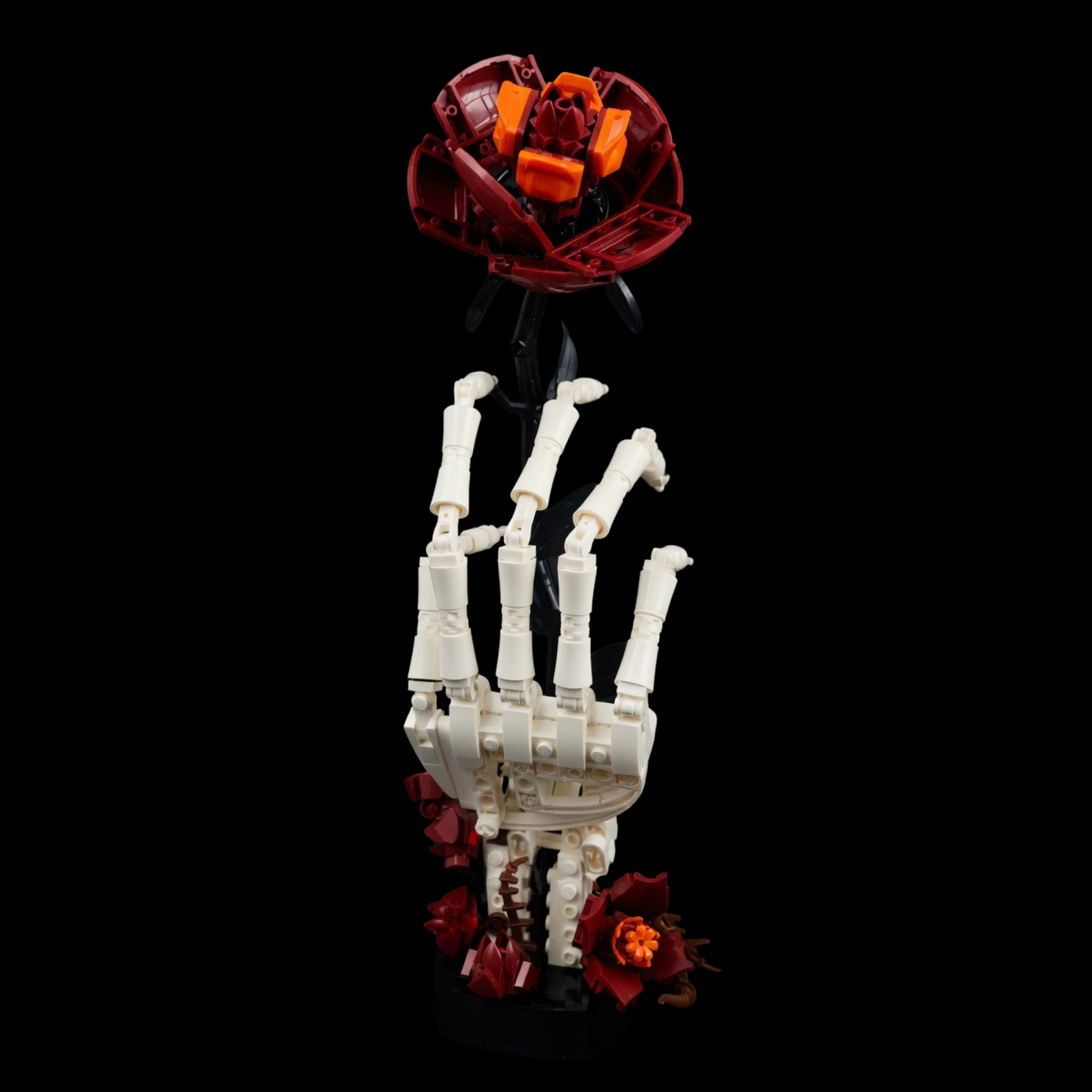 M&atilde;o de Esqueleto com Rosas (357 pe&ccedil;as)