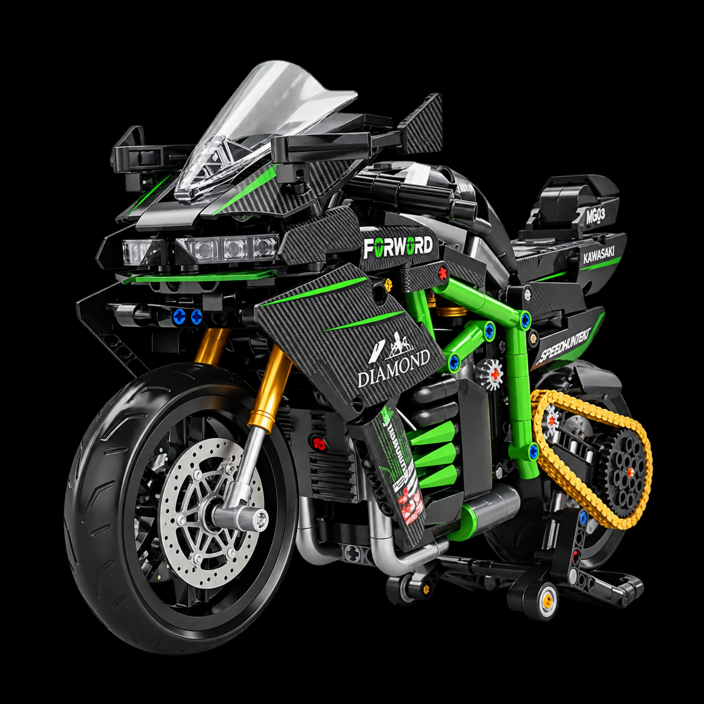 Compre Junto! Ducati V4 +Kawasaki Ninja H2R + Bugatti Diavel (2363 pe&ccedil;as)