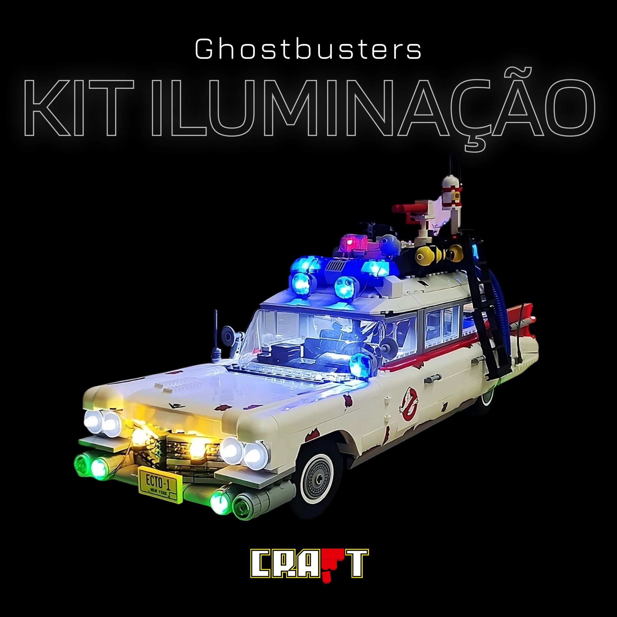 Kit de Ilumina&ccedil;&atilde;o para o Cadillac ECTO-1 dos Ca&ccedil;a-Fantasmas (2352 pe&ccedil;as)