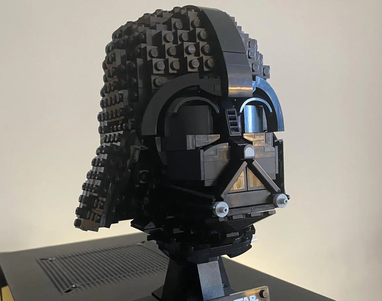Vista detalhada do Capacete de Darth Vader