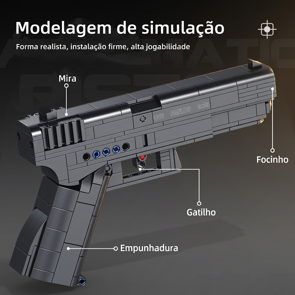 Pistola G18 Autom&aacute;tica (336 pe&ccedil;as)