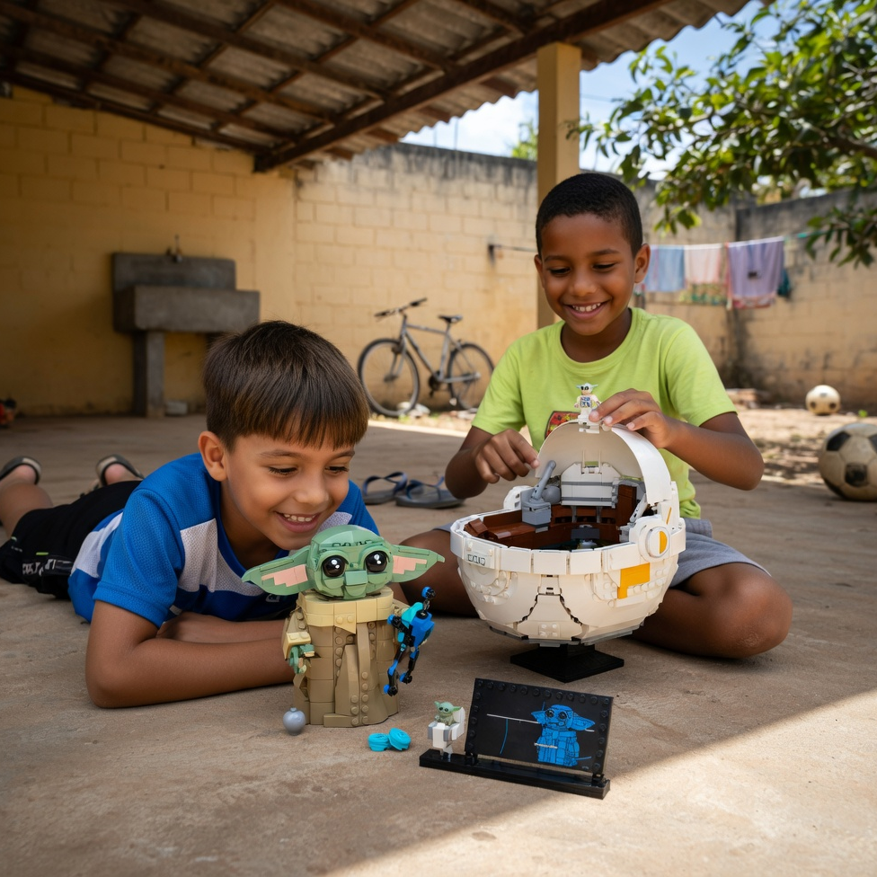 Baby Yoda no Carrinho Flutuante (1048 pe&ccedil;as)