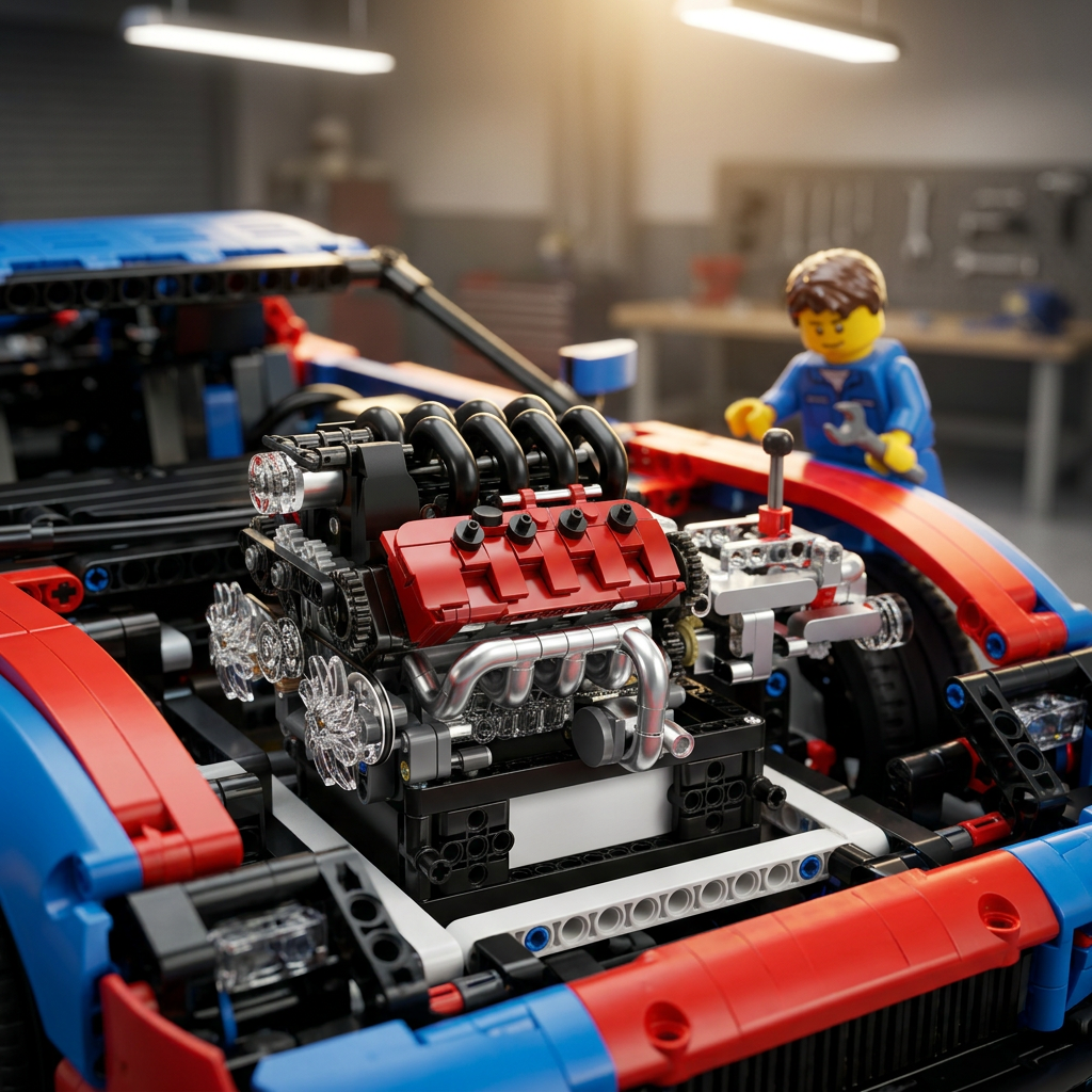 Motor com Transmiss&atilde;o V8 (787 pe&ccedil;as)
