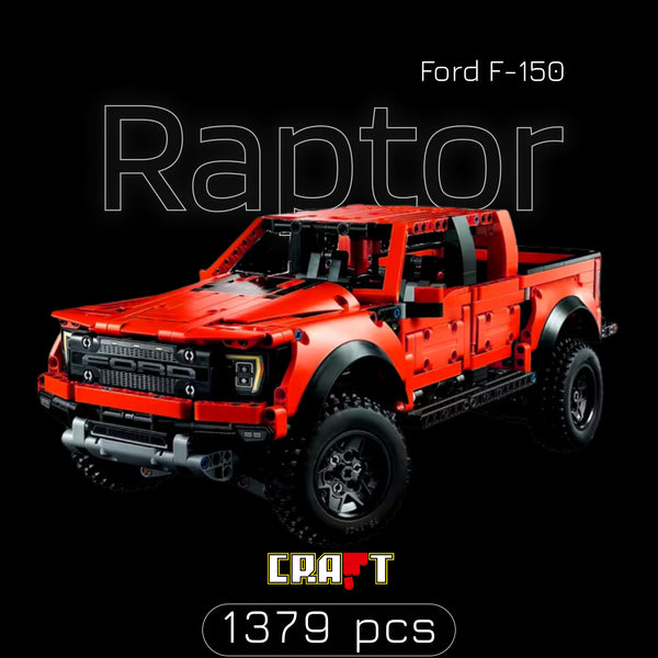 Ford F-150 Raptor Vermelho (1379 peças)