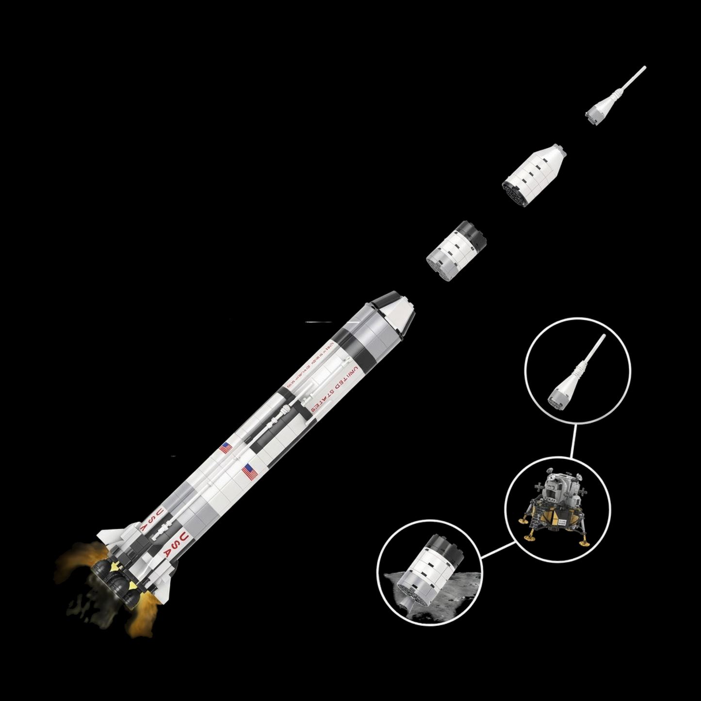 Saturno V: Miss&atilde;o Lunar Apollo  (602 pe&ccedil;as)
