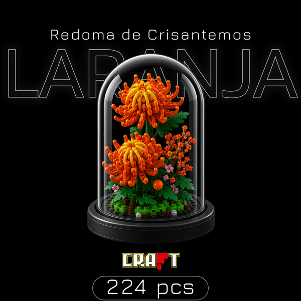 Redoma de Crisantemos Laranja (224 pe&ccedil;as)