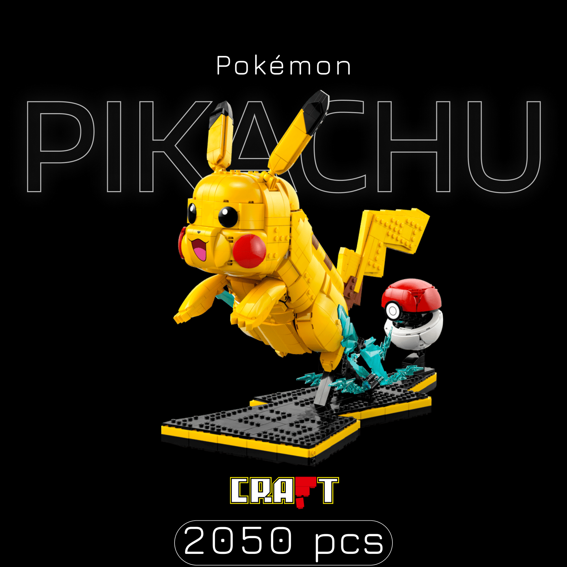 Pok&eacute;mon - Pikachu e Pokebola (2050 pe&ccedil;as)