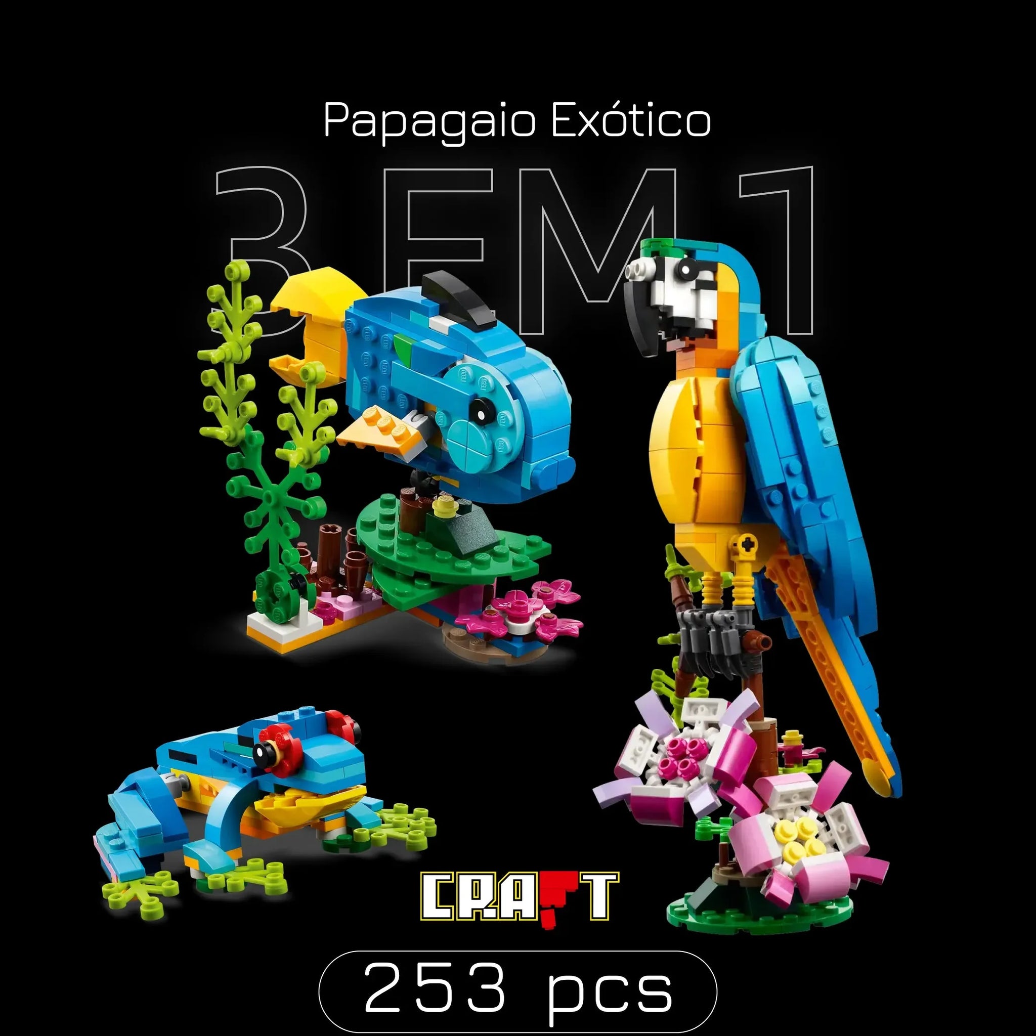 Papagaio - 3 em 1 (253 pe&ccedil;as)