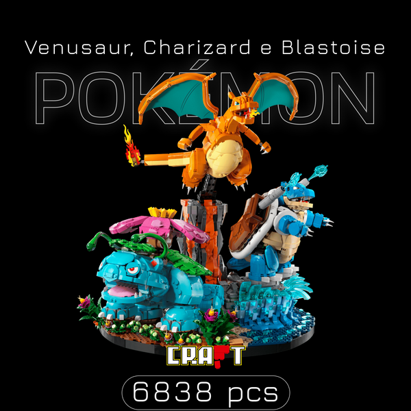 Pok&eacute;mon - Venusaur, Charizard e Blastoise (6838 pe&ccedil;as)