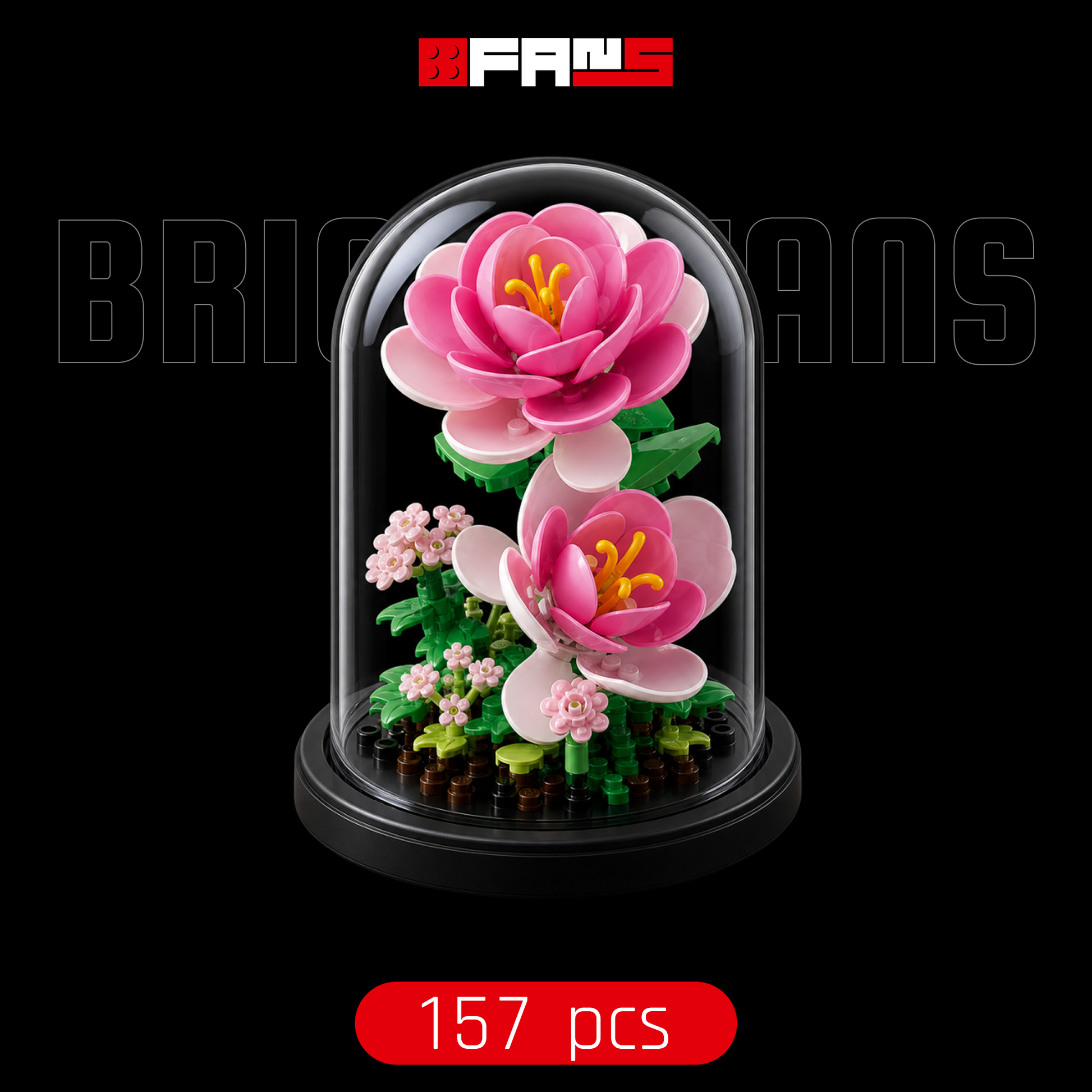 Redoma de Flor de L&oacute;tus Rosa (157 pe&ccedil;as) | Capa 1