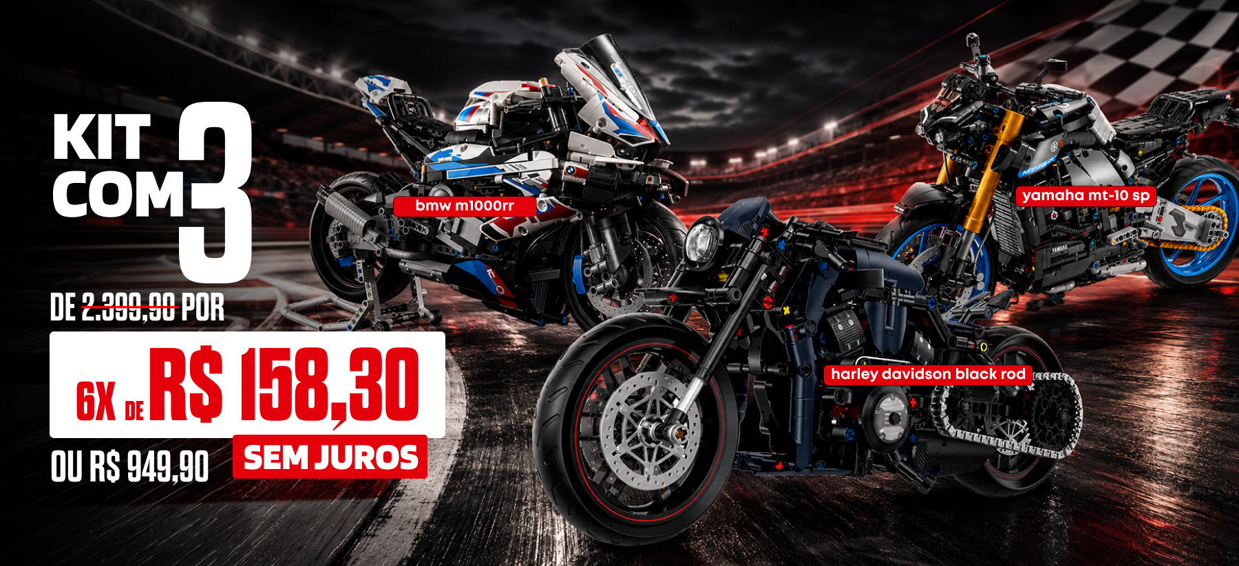 Banner Kit com 3 Motos