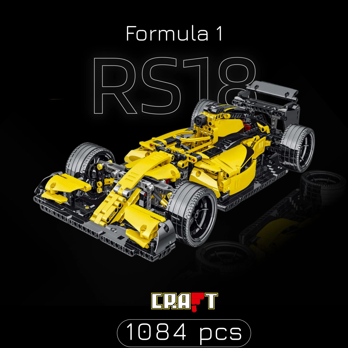 F&oacute;rmula 1 - Renault R.S.18 Amarela (1084 pcs) - Brics Craft