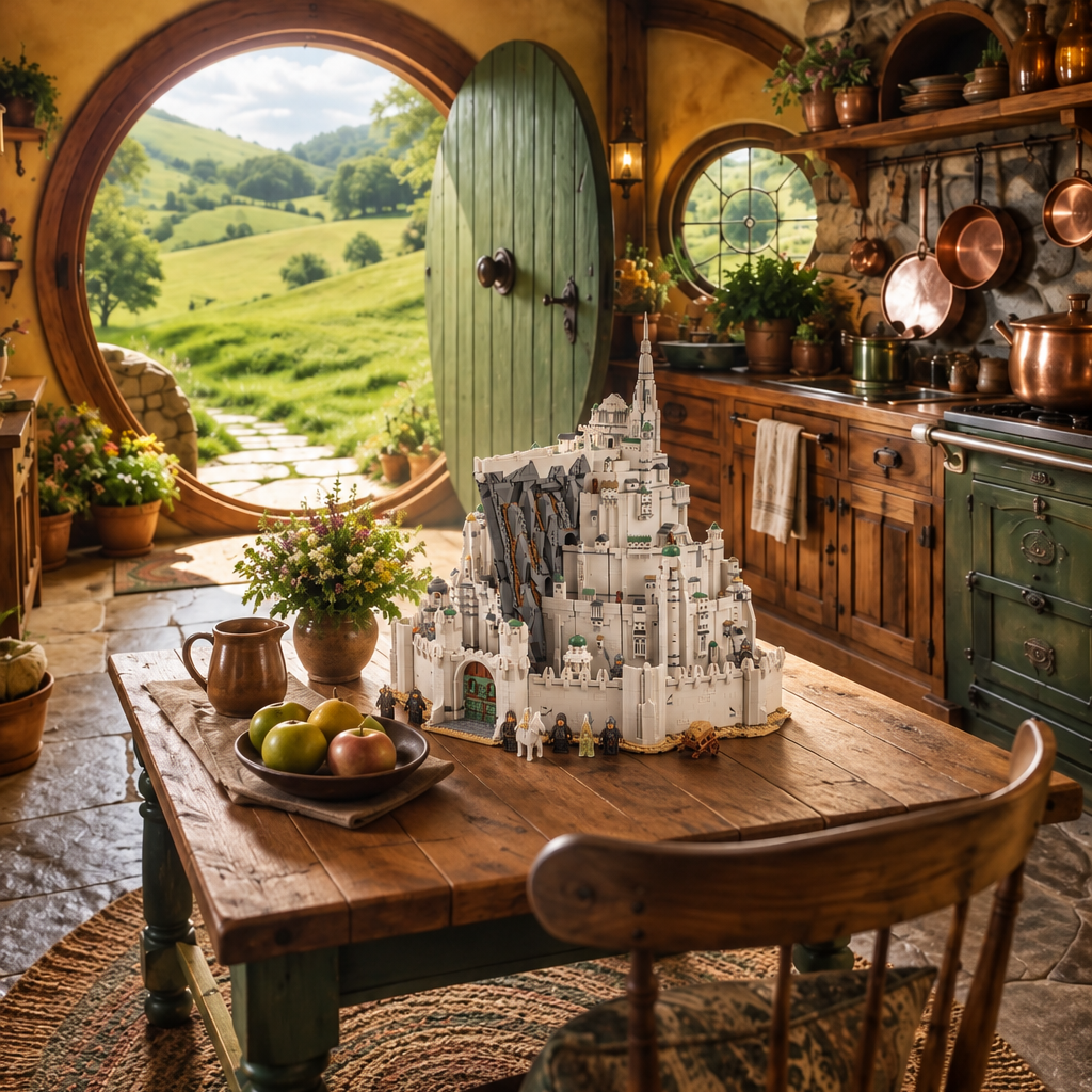 Minas Tirith em miniatura em cozinha r&uacute;stica
