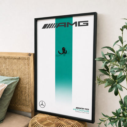 Compre Junto! Miniatura da F&oacute;rmula-1 Mercedes AMG W14 + Quadro Fosco Branco