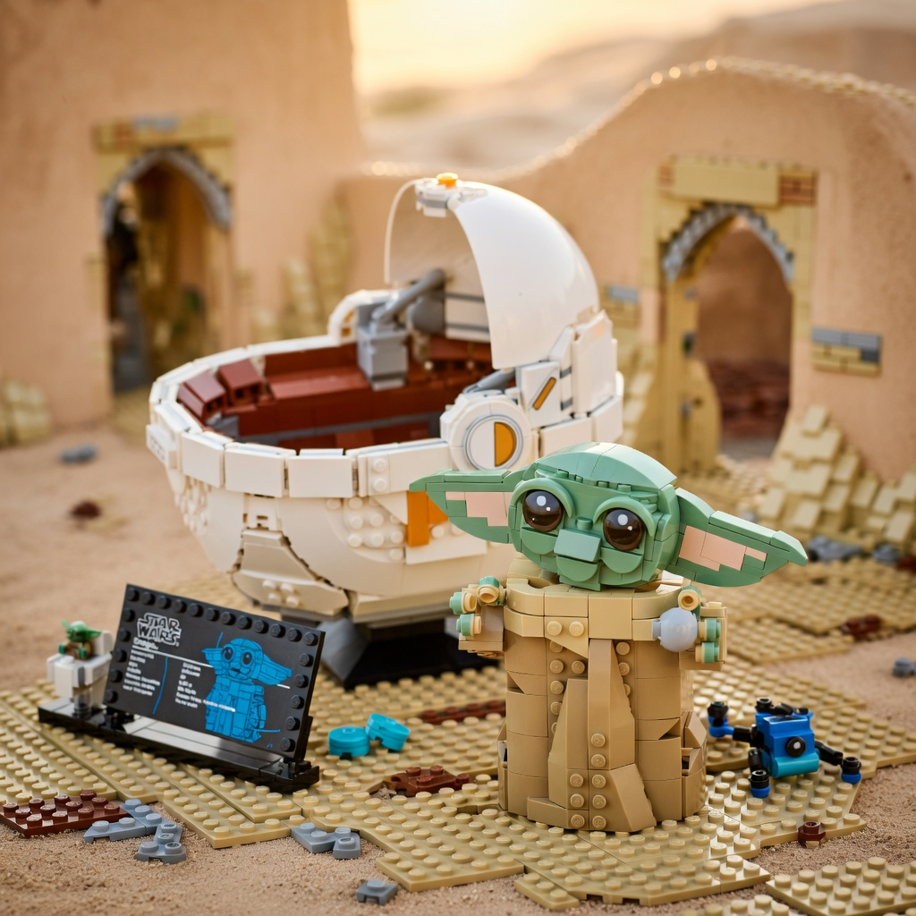 Baby Yoda no Carrinho Flutuante (1048 pe&ccedil;as)