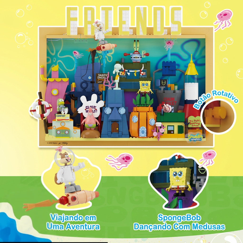 Bob Esponja - Quadro 3D Fenda do Biquini (1126 pe&ccedil;as)
