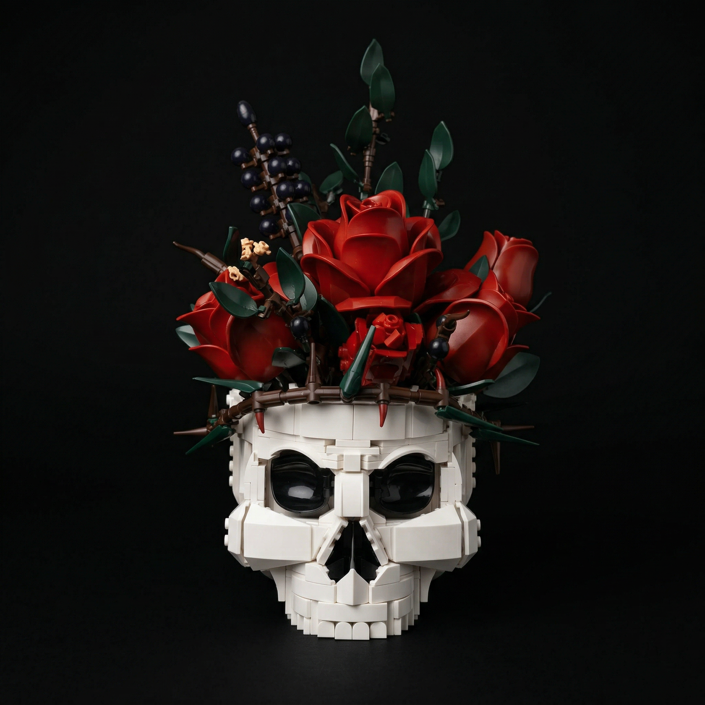 Caveira G&oacute;tica e Rosas (1079 pe&ccedil;as)