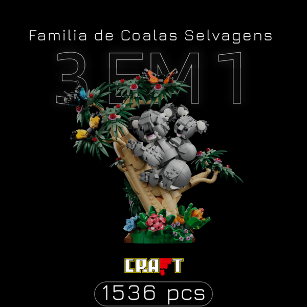 Fam&iacute;lia de Coalas Selvagens 3 em 1 (1536 pe&ccedil;as) - imagem de capa 1 - Brics Craft