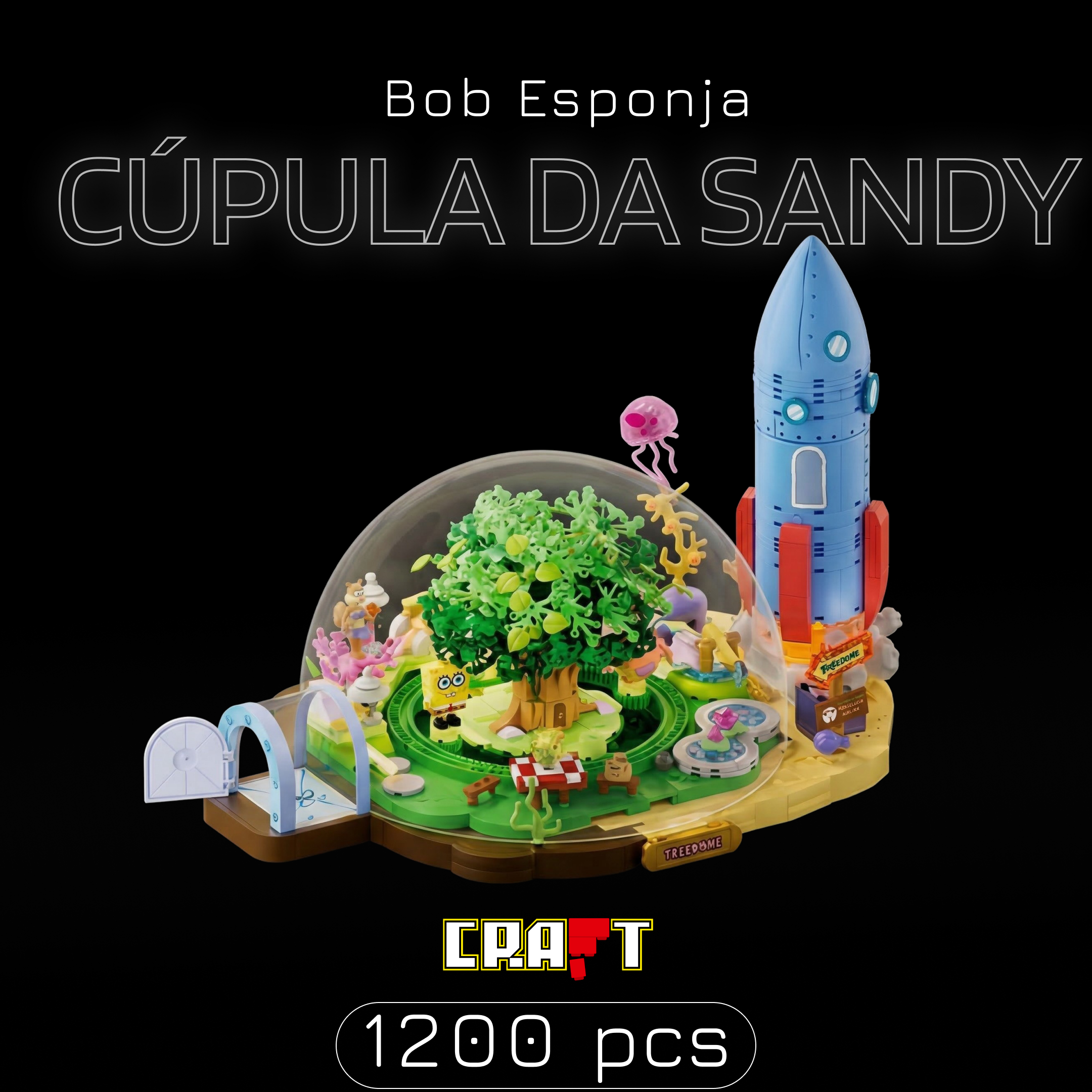 Bob Esponja - C&uacute;pula da Sandy (1200 pe&ccedil;as)