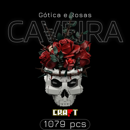 Caveira G&oacute;tica e Rosas (1079 pe&ccedil;as)