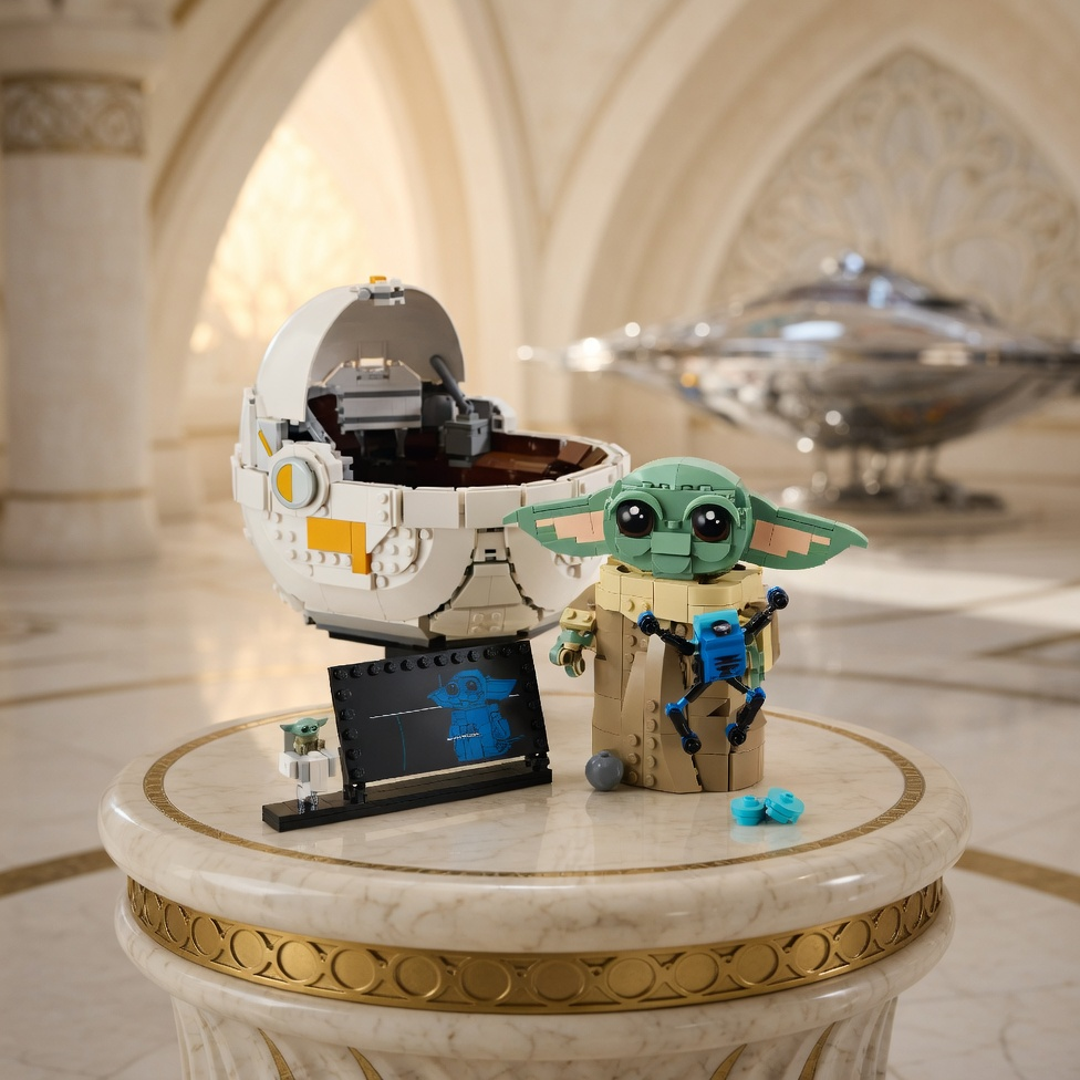 Baby Yoda no Carrinho Flutuante (1048 pe&ccedil;as)