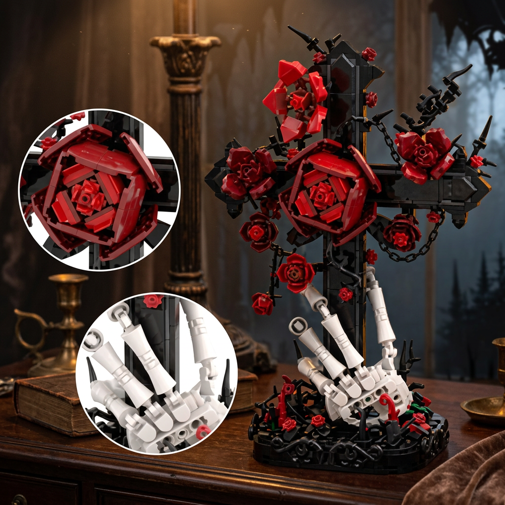 Cruz G&oacute;tica e Rosas (636 pe&ccedil;as)